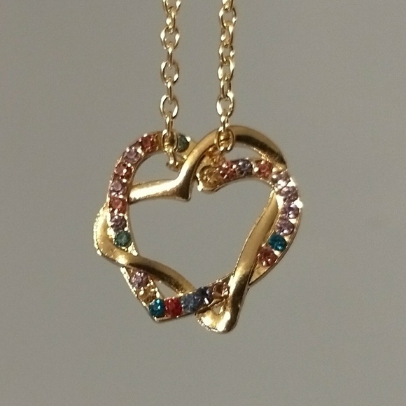 Jewelry - DOUBLE HEART NECKLACE - rhinestone jewelry love Jewelry - DOUBLE HEART NECKLACE - rhinestone jewelry love
